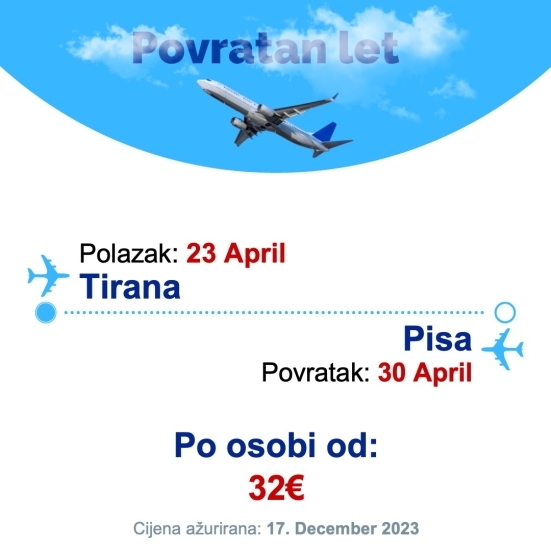 23 April - 30 April | Tirana - Pisa