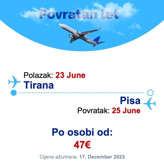 23 June - 25 June | Tirana - Pisa