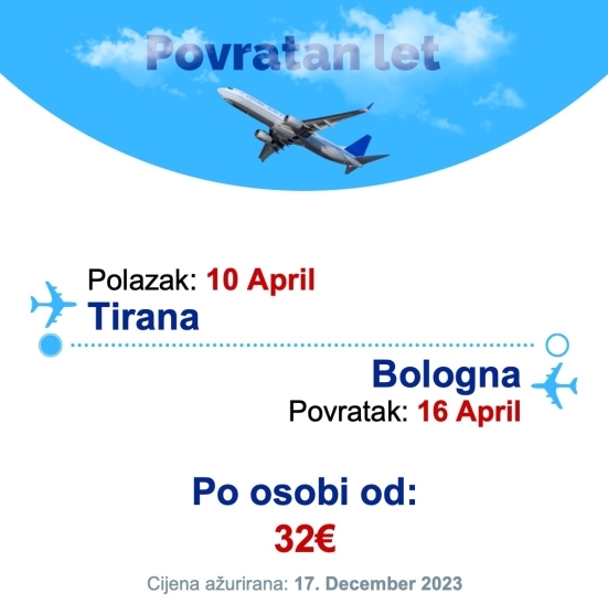 10 April - 16 April | Tirana - Bologna