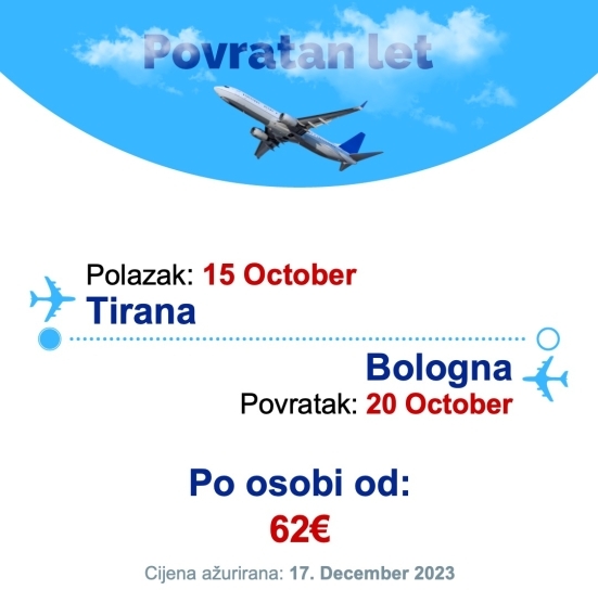 15 October - 20 October | Tirana - Bologna