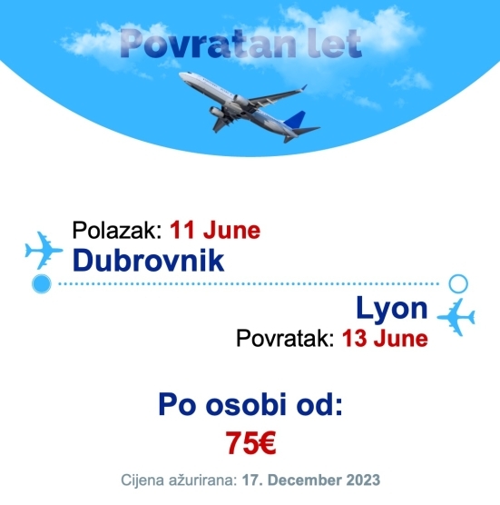 11 June - 13 June | Dubrovnik - Lyon