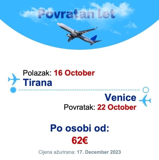 16 October - 22 October | Tirana - Venice