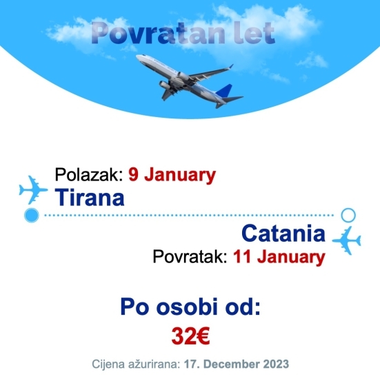 9 January - 11 January | Tirana - Catania