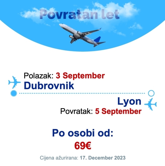3 September - 5 September | Dubrovnik - Lyon