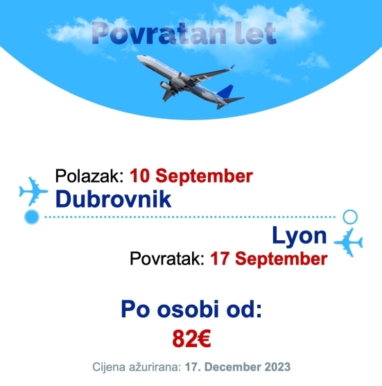 10 September - 17 September | Dubrovnik - Lyon