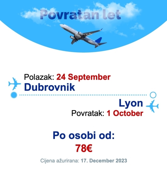 24 September - 1 October | Dubrovnik - Lyon
