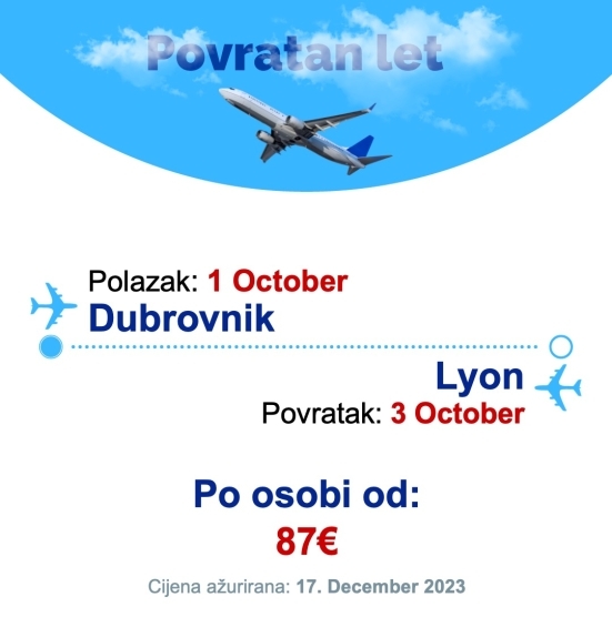 1 October - 3 October | Dubrovnik - Lyon