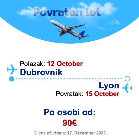 12 October - 15 October | Dubrovnik - Lyon