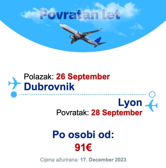26 September - 28 September | Dubrovnik - Lyon