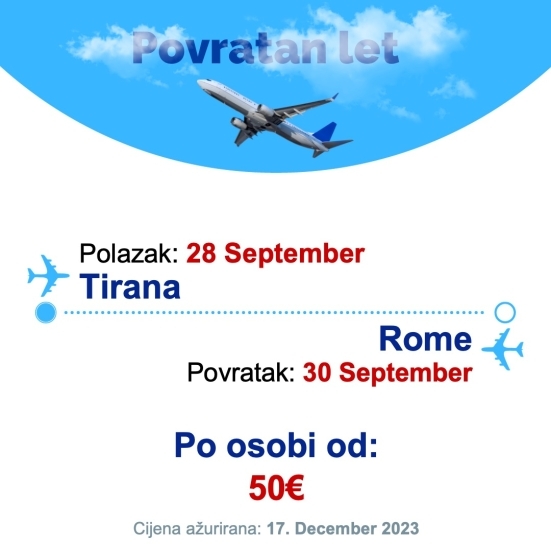 28 September - 30 September | Tirana - Rome