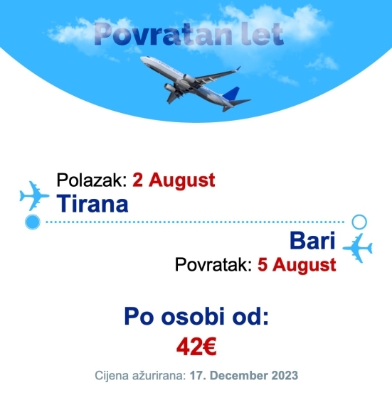 2 August - 5 August | Tirana - Bari