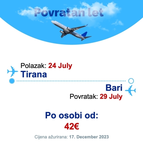 24 July - 29 July | Tirana - Bari