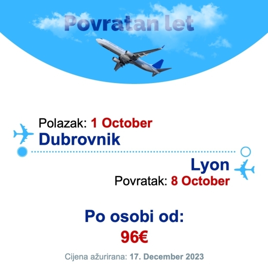 1 October - 8 October | Dubrovnik - Lyon