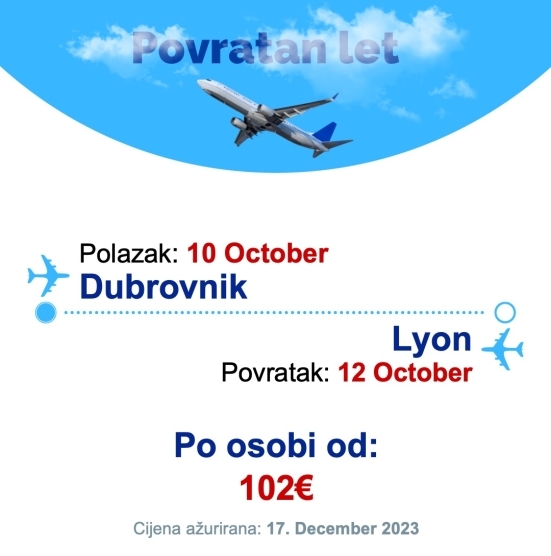 10 October - 12 October | Dubrovnik - Lyon
