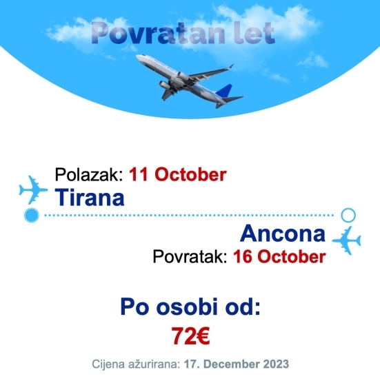 11 October - 16 October | Tirana - Ancona