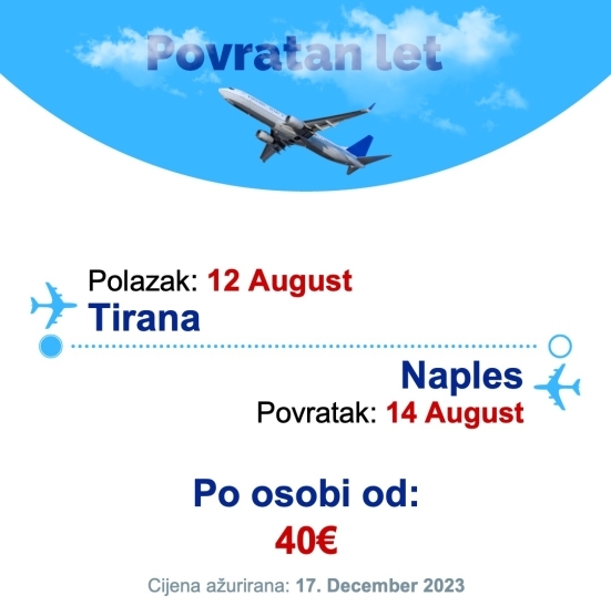 12 August - 14 August | Tirana - Naples
