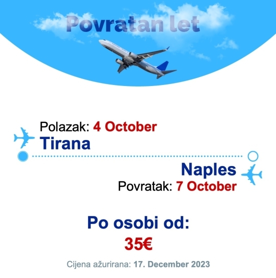 4 October - 7 October | Tirana - Naples