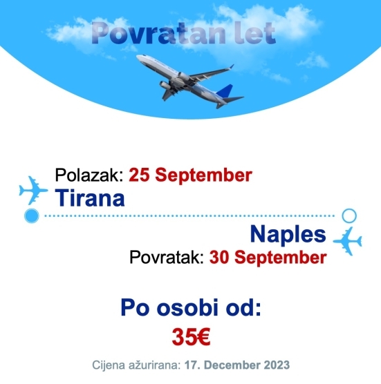 25 September - 30 September | Tirana - Naples