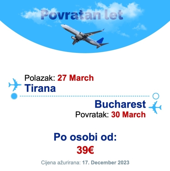 27 March - 30 March | Tirana - Bucharest