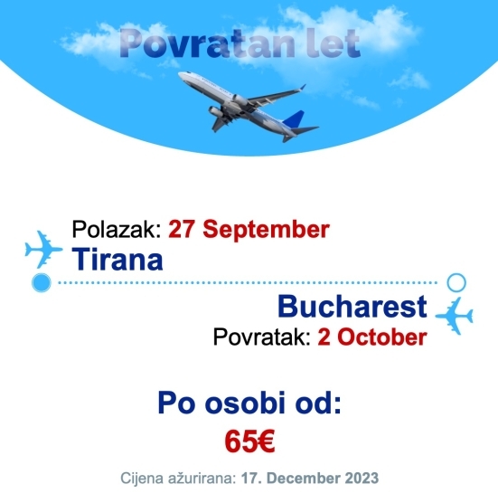 27 September - 2 October | Tirana - Bucharest