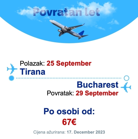 25 September - 29 September | Tirana - Bucharest