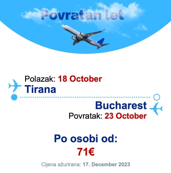 18 October - 23 October | Tirana - Bucharest