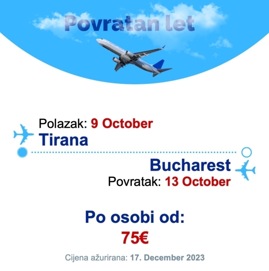 9 October - 13 October | Tirana - Bucharest