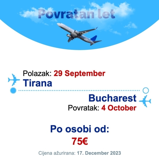 29 September - 4 October | Tirana - Bucharest
