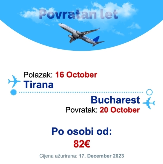 16 October - 20 October | Tirana - Bucharest
