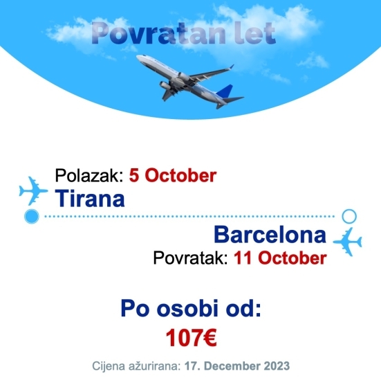 5 October - 11 October | Tirana - Barcelona