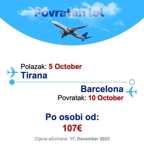 5 October - 10 October | Tirana - Barcelona