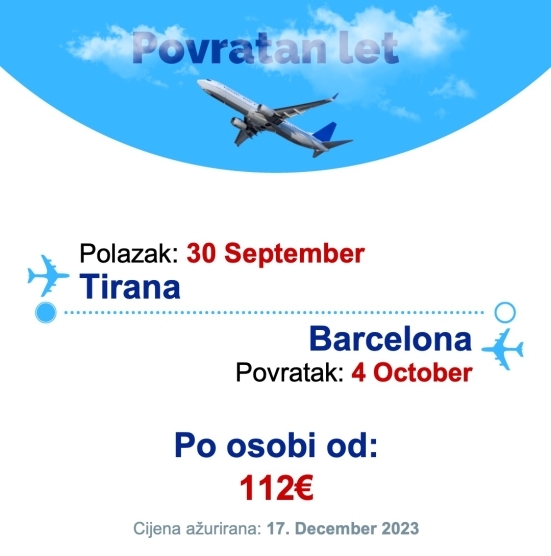 30 September - 4 October | Tirana - Barcelona