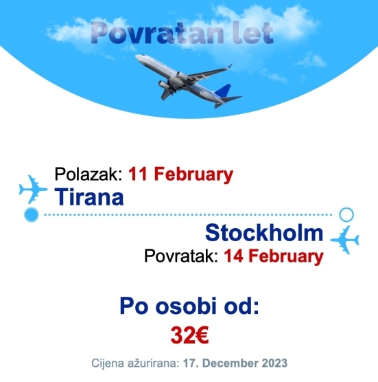 11 February - 14 February | Tirana - Stockholm