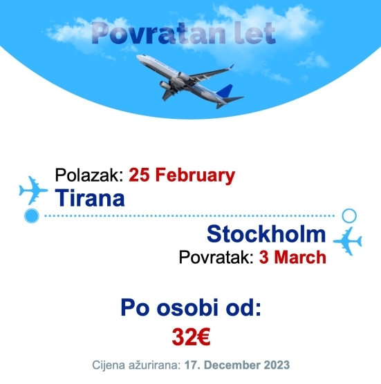 25 February - 3 March | Tirana - Stockholm