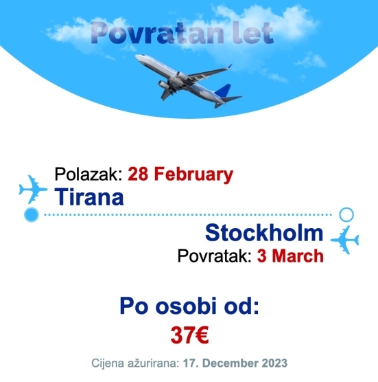 28 February - 3 March | Tirana - Stockholm