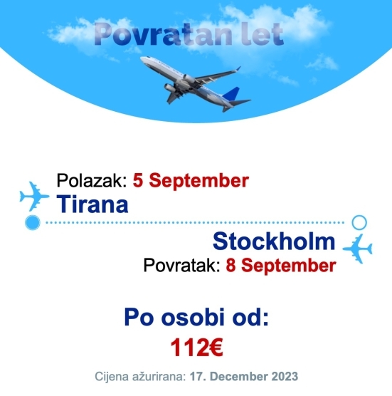 5 September - 8 September | Tirana - Stockholm