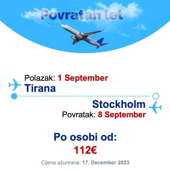 1 September - 8 September | Tirana - Stockholm
