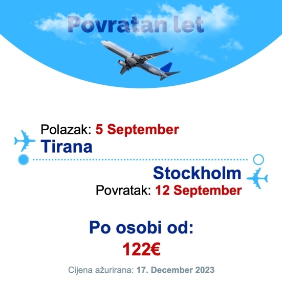 5 September - 12 September | Tirana - Stockholm