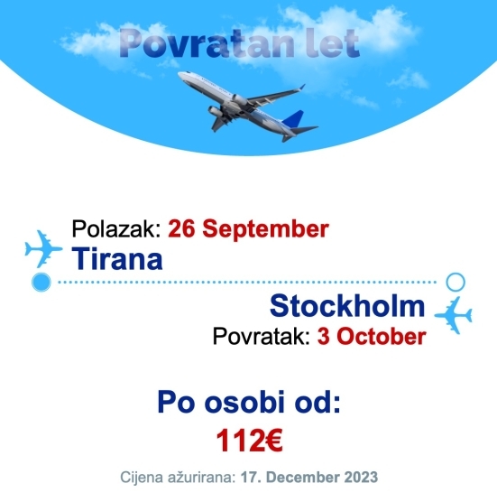 26 September - 3 October | Tirana - Stockholm