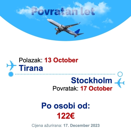 13 October - 17 October | Tirana - Stockholm