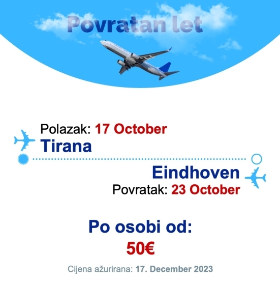 17 October - 23 October | Tirana - Eindhoven