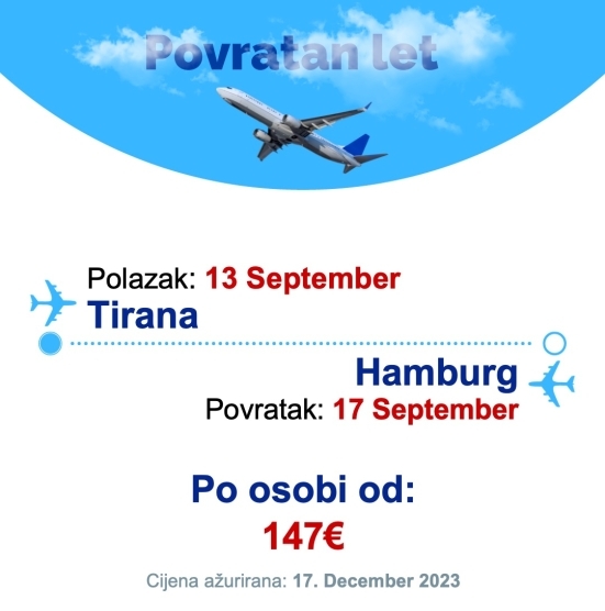 13 September - 17 September | Tirana - Hamburg