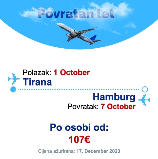 1 October - 7 October | Tirana - Hamburg