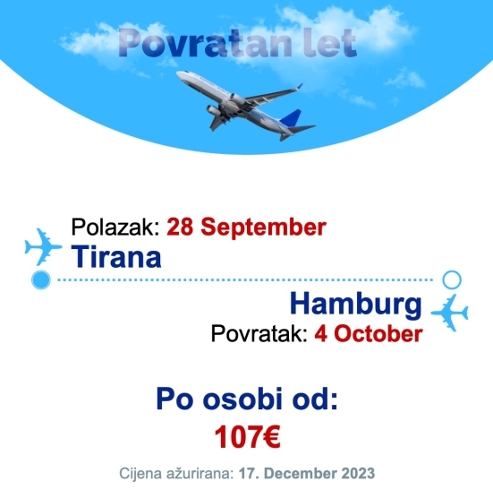 28 September - 4 October | Tirana - Hamburg