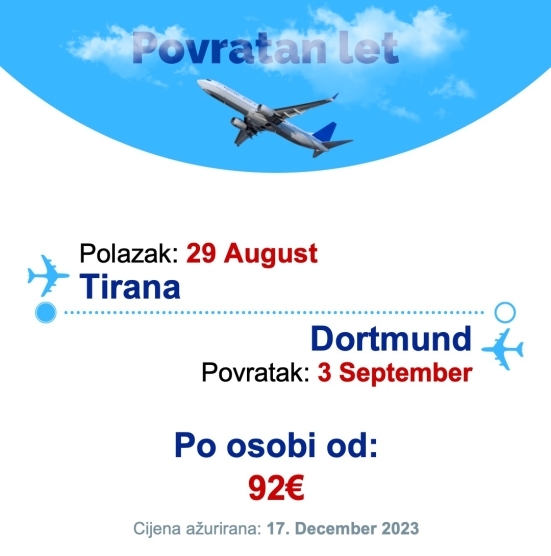 29 August - 3 September | Tirana - Dortmund
