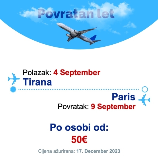 4 September - 9 September | Tirana - Paris