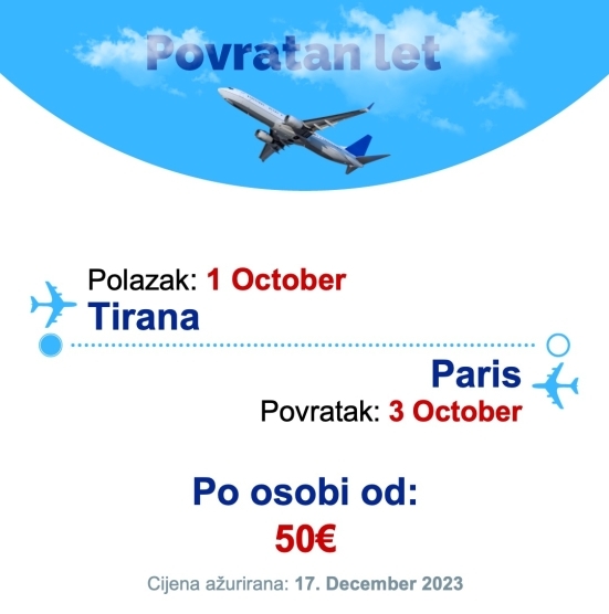 1 October - 3 October | Tirana - Paris