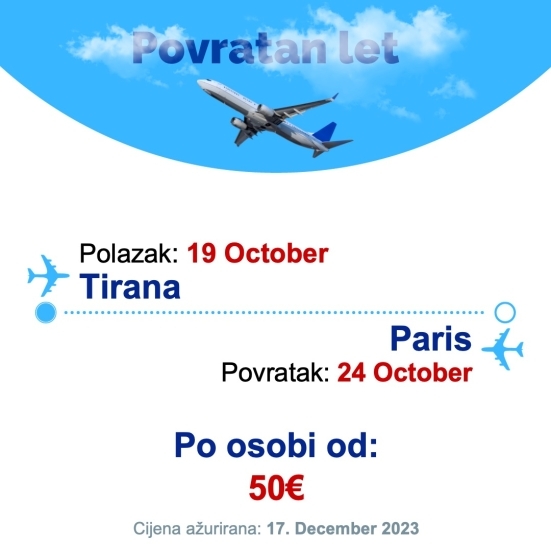 19 October - 24 October | Tirana - Paris