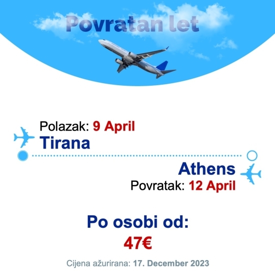 9 April - 12 April | Tirana - Athens
