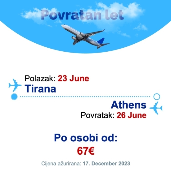 23 June - 26 June | Tirana - Athens